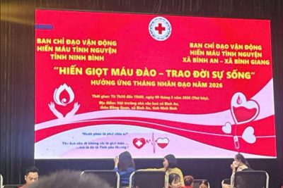 [ảnh] Giáo viên, nhân viên trường Mầm non Vũ Bản tham gia hiến máu tình nguyện đợt 1 năm 2026